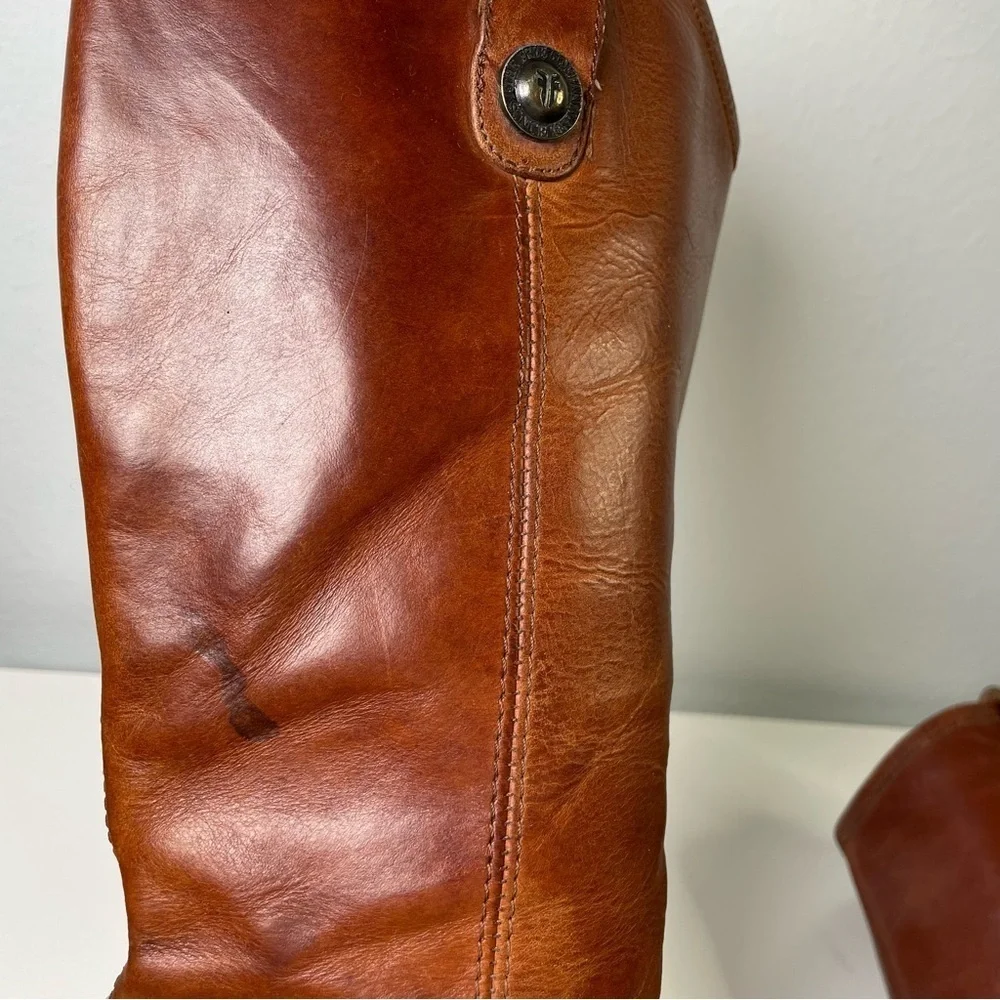 Frye Melissa Button Riding Boot Cognac Brown Women’s Size 7.5B Western Country - Picture 5 of 16